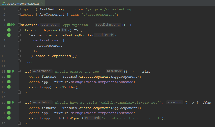 file markers in app.component.spec.ts