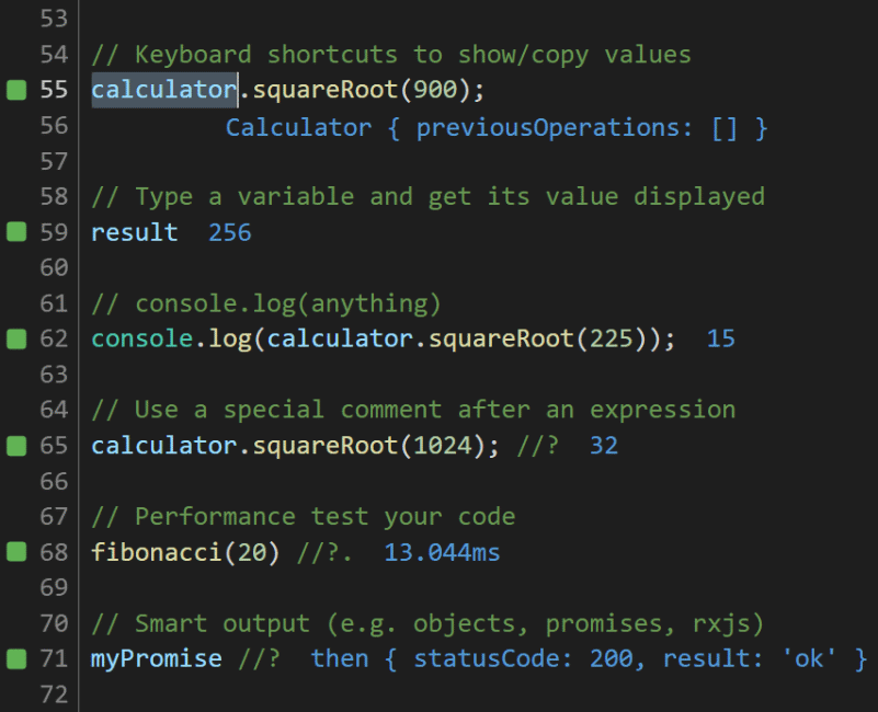 Inline Runtime Values Inline Runtime Values