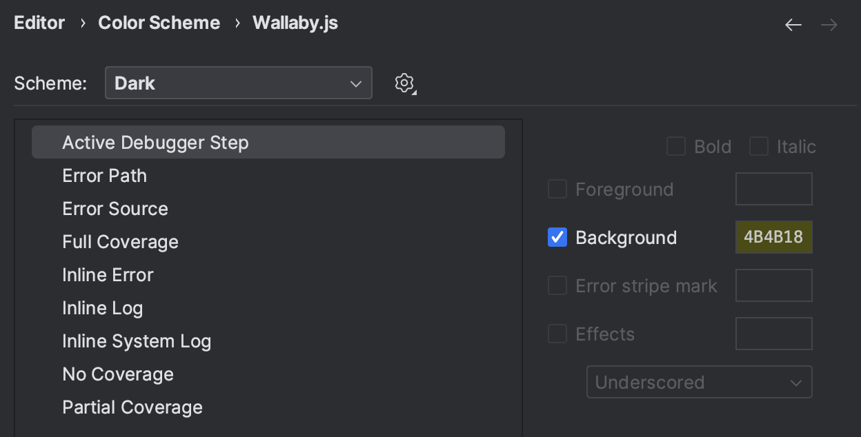 Jetbrains Color Settings