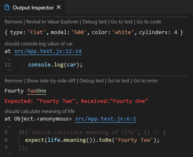 Output Inspector Output Inspector