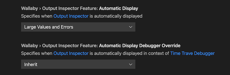 VS Code Output Inspector Settings